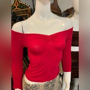 Of the shoulder top with crystal detail